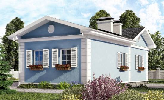 090-004-П Проект одноэтажного дома, простой домик из поризованных блоков Самара | Проекты домов от House Expert