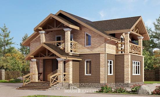 160-014-П Проект двухэтажного дома, классический домик из арболита Самара | Проекты домов от House Expert