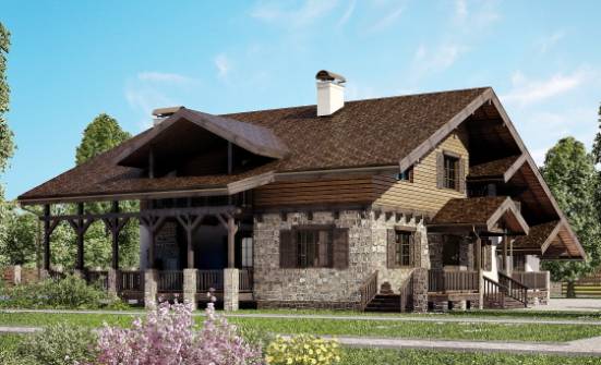 320-002-П Проект двухэтажного дома мансардой, классический коттедж из кирпича Самара | Проекты домов от House Expert