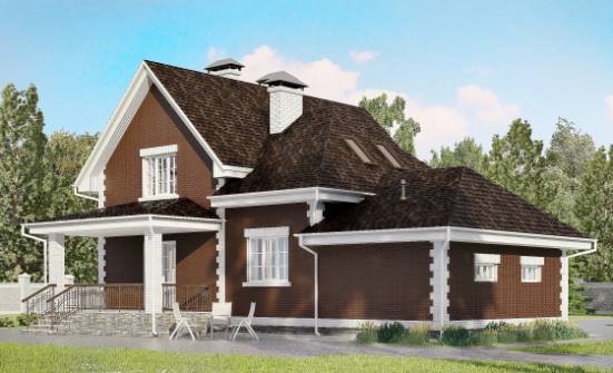 190-003-Л Проект двухэтажного дома с мансардой, гараж, красивый коттедж из поризованных блоков Сызрань | Проекты домов от House Expert