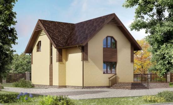 150-009-Л Проект двухэтажного дома с мансардой, уютный загородный дом из газобетона Самара | Проекты домов от House Expert