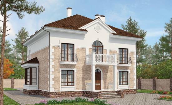 220-008-П Проект двухэтажного дома, красивый загородный дом из кирпича Новокуйбышевск | Проекты домов от House Expert