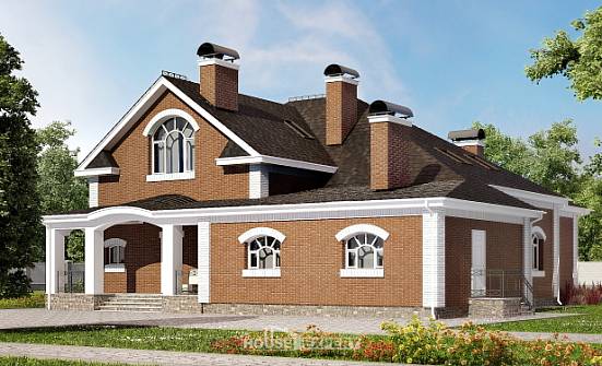 400-003-П Проект двухэтажного дома мансардой, классический загородный дом из керамзитобетонных блоков Отрадный | Проекты домов от House Expert