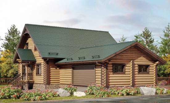 270-002-П Проект двухэтажного дома с мансардой и гаражом, огромный коттедж из дерева Сызрань | Проекты домов от House Expert