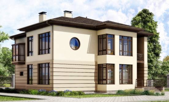 300-006-П Проект двухэтажного дома, гараж, красивый коттедж из кирпича Отрадный | Проекты домов от House Expert