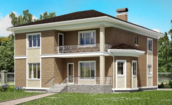 335-002-П Проект двухэтажного дома и гаражом, огромный домик из кирпича Самара | Проекты домов от House Expert