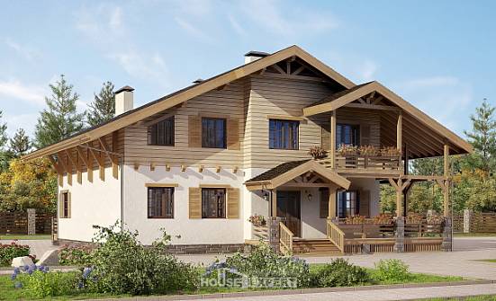 260-001-Л Проект двухэтажного дома с мансардой, огромный дом из кирпича Самара | Проекты домов от House Expert