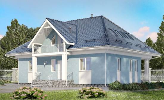 200-002-П Проект двухэтажного дома мансардой, уютный домик из пеноблока Самара | Проекты домов от House Expert