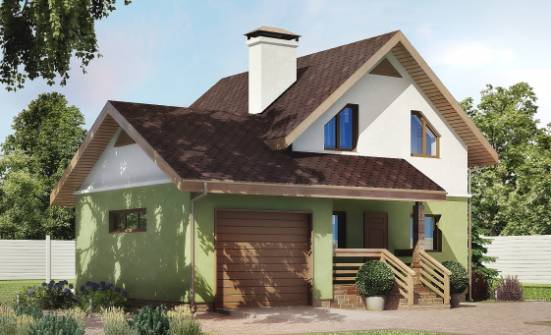 120-002-П Проект двухэтажного дома с мансардой и гаражом, классический коттедж из бризолита Сызрань | Проекты домов от House Expert