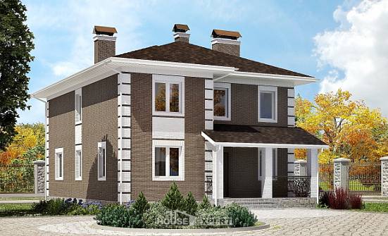 185-002-П Проект двухэтажного дома, современный коттедж из бризолита Новокуйбышевск | Проекты домов от House Expert