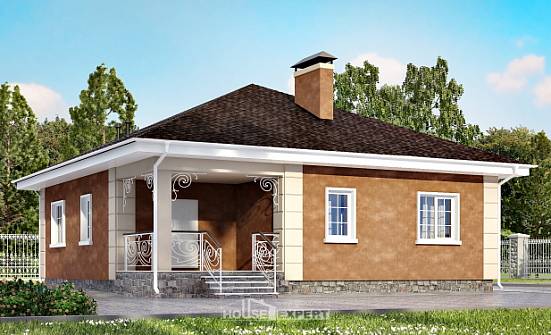 100-001-Л Проект одноэтажного дома, компактный домик из теплоблока Жигулёвск | Проекты домов от House Expert