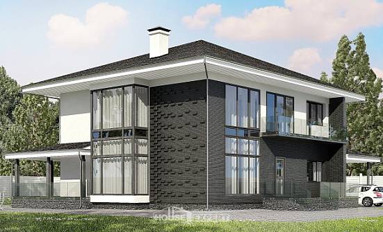 245-002-П Проект двухэтажного дома, гараж, красивый загородный дом из керамзитобетонных блоков Жигулёвск | Проекты домов от House Expert