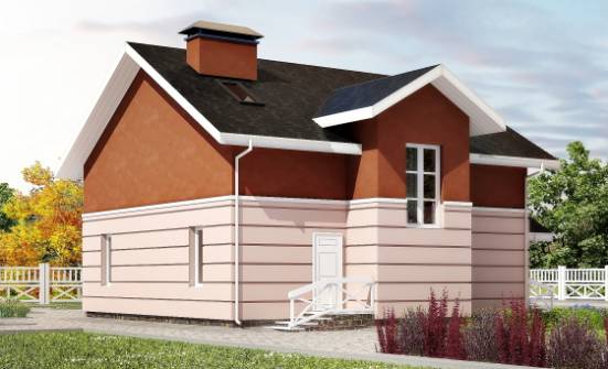 155-009-Л Проект двухэтажного дома мансардой, красивый домик из теплоблока Отрадный | Проекты домов от House Expert