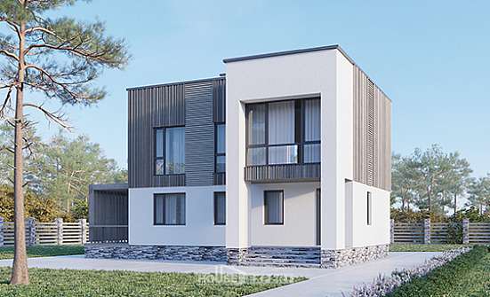 150-017-П Проект двухэтажного дома, небольшой коттедж из газосиликатных блоков Отрадный | Проекты домов от House Expert