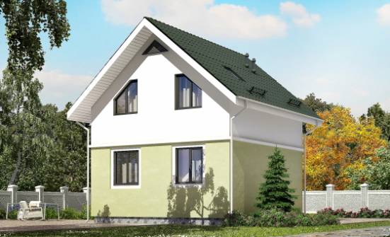 070-001-П Проект двухэтажного дома с мансардным этажом, дешевый дом из бризолита Жигулёвск | Проекты домов от House Expert