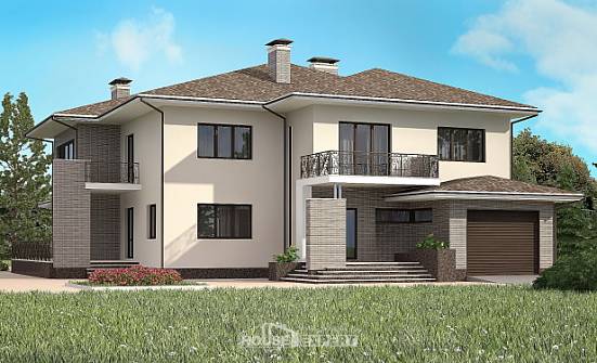 500-001-П Проект трехэтажного дома и гаражом, красивый домик из кирпича Отрадный | Проекты домов от House Expert