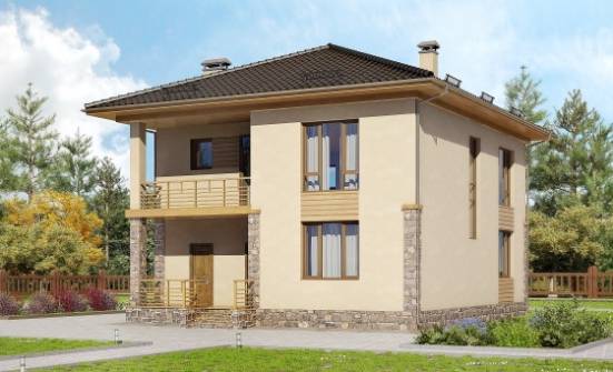 170-005-Л Проект двухэтажного дома, бюджетный домик из газосиликатных блоков Новокуйбышевск | Проекты домов от House Expert