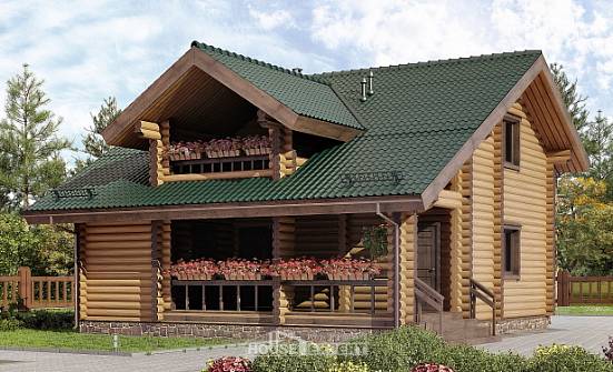 110-005-П Проект двухэтажного дома с мансардой, уютный загородный дом из дерева Жигулёвск | Проекты домов от House Expert