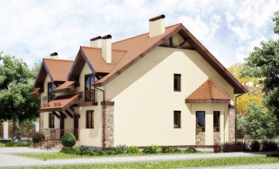 240-001-П Проект двухэтажного дома мансардой, простой коттедж из пеноблока Жигулёвск | Проекты домов от House Expert