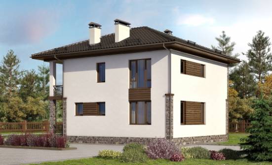 170-005-П Проект двухэтажного дома, компактный загородный дом из газосиликатных блоков Новокуйбышевск | Проекты домов от House Expert