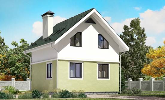 070-001-П Проект двухэтажного дома с мансардным этажом, дешевый дом из бризолита Жигулёвск | Проекты домов от House Expert