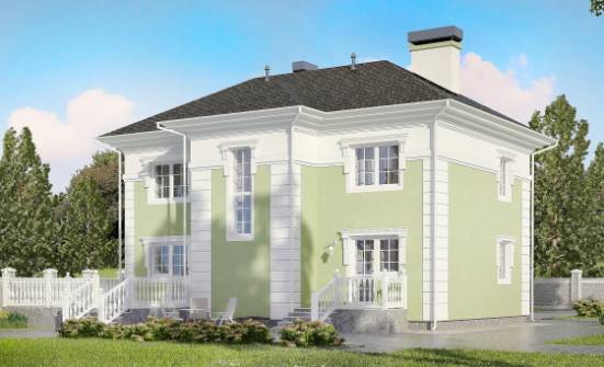155-005-П Проект двухэтажного дома, бюджетный дом из теплоблока Новокуйбышевск | Проекты домов от House Expert