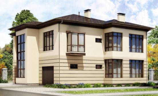300-006-П Проект двухэтажного дома, гараж, красивый коттедж из кирпича Отрадный | Проекты домов от House Expert