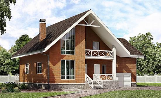 215-001-П Проект двухэтажного дома мансардой, гараж, современный дом из арболита Новокуйбышевск | Проекты домов от House Expert