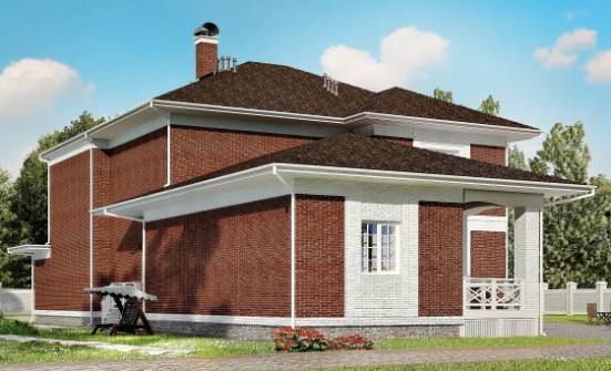 315-001-П Проект двухэтажного дома, гараж, классический коттедж из кирпича Сызрань | Проекты домов от House Expert
