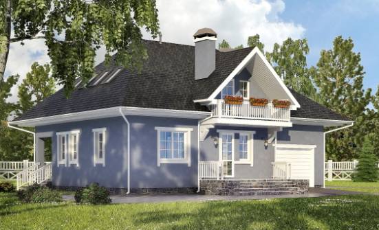 200-001-П Проект двухэтажного дома мансардой и гаражом, современный загородный дом из бризолита Самара | Проекты домов от House Expert