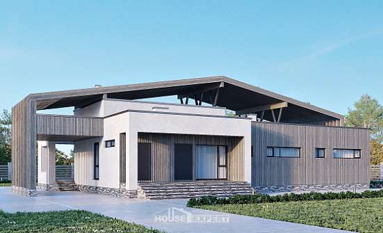 170-011-Л Проект одноэтажного дома, недорогой коттедж из кирпича Сызрань | Проекты домов от House Expert