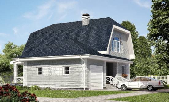 160-006-Л Проект двухэтажного дома с мансардным этажом и гаражом, просторный домик из теплоблока Самара | Проекты домов от House Expert