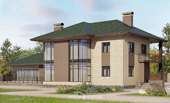 305-003-П Проект двухэтажного дома, современный загородный дом из бризолита Жигулёвск | Проекты домов от House Expert