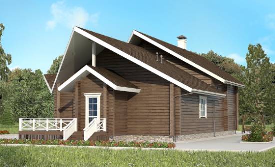 210-002-Л Проект двухэтажного дома с мансардой, простой загородный дом из дерева Жигулёвск | Проекты домов от House Expert
