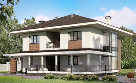 275-002-П Проект двухэтажного дома, гараж, большой загородный дом из кирпича Жигулёвск | Проекты домов от House Expert