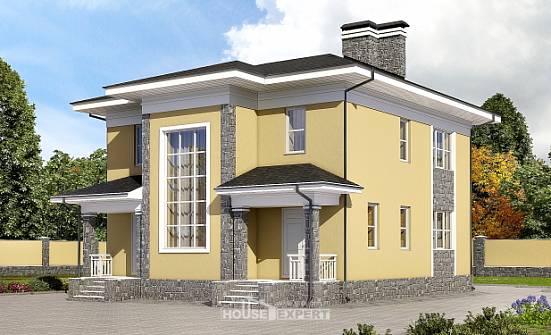155-011-Л Проект двухэтажного дома, доступный загородный дом из поризованных блоков Новокуйбышевск | Проекты домов от House Expert