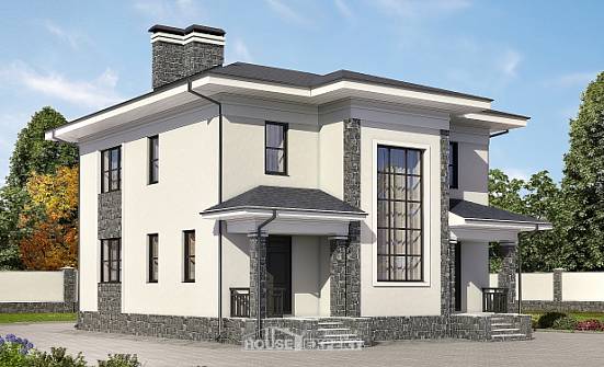 155-011-П Проект двухэтажного дома, скромный дом из бризолита Жигулёвск | Проекты домов от House Expert
