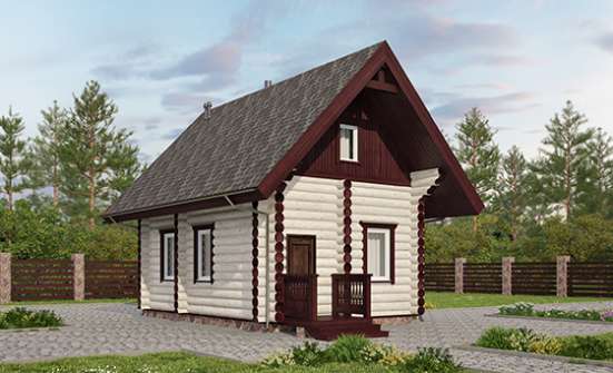 035-001-Л Проект бани из бревен Жигулёвск | Проекты одноэтажных домов от House Expert