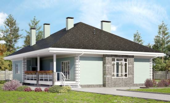 135-003-Л Проект одноэтажного дома, простой дом из керамзитобетонных блоков Сызрань | Проекты одноэтажных домов от House Expert