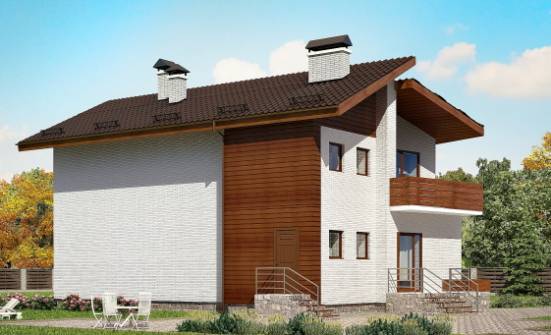 180-009-П Проект двухэтажного дома с мансардой, классический загородный дом из кирпича Самара | Проекты домов от House Expert
