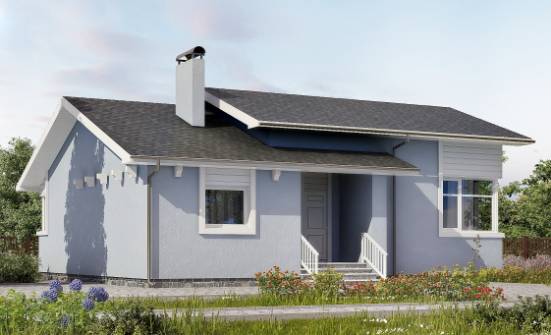 110-003-Л Проект одноэтажного дома, простой коттедж из пеноблока Самара | Проекты одноэтажных домов от House Expert