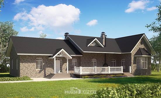 195-001-П Проект одноэтажного дома, уютный дом из кирпича Жигулёвск | Проекты домов от House Expert