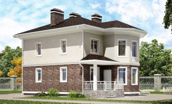 120-001-Л Проект трехэтажного дома, скромный загородный дом из твинблока Жигулёвск | Проекты домов от House Expert