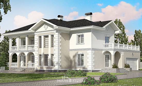 340-002-П Проект двухэтажного дома, гараж, красивый дом из кирпича Сызрань | Проекты домов от House Expert