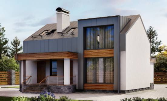 120-004-П Проект двухэтажного дома с мансардой, простой загородный дом из теплоблока Самара | Проекты домов от House Expert