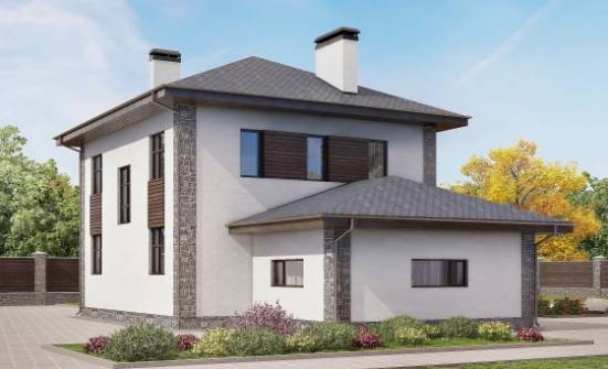 185-004-Л Проект двухэтажного дома, гараж, просторный коттедж из керамзитобетонных блоков Отрадный | Проекты домов от House Expert