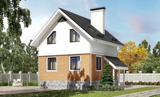 100-005-Л Проект трехэтажного дома мансардой, недорогой дом из блока Новокуйбышевск | Проекты домов от House Expert