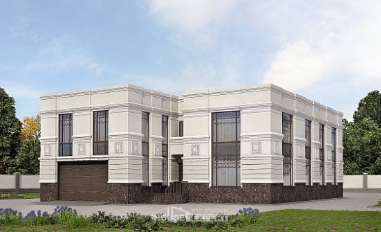 400-005-Л Проект двухэтажного дома, гараж, огромный дом из кирпича Новокуйбышевск | Проекты домов от House Expert