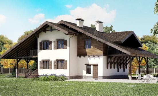 270-001-Л Проект двухэтажного дома мансардой, гараж, уютный загородный дом из кирпича Самара | Проекты домов от House Expert