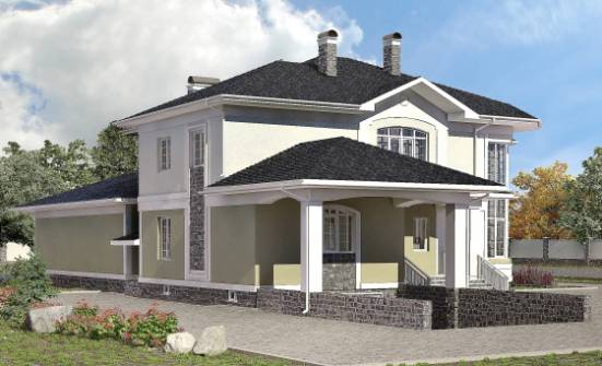 620-001-Л Проект трехэтажного дома и гаражом, огромный коттедж из газосиликатных блоков Самара | Проекты домов от House Expert